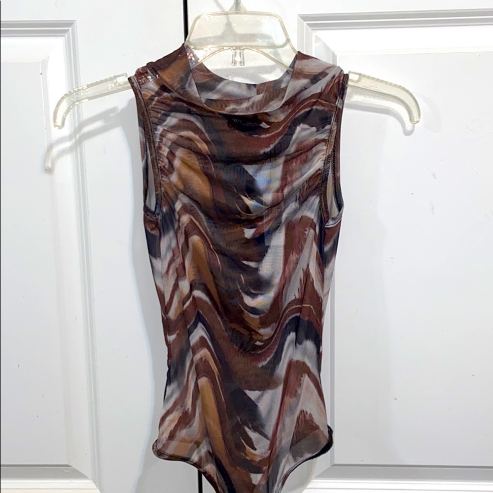 BRAND NEW brown mesh bodysuit